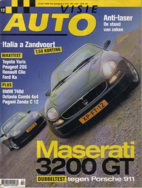Autovisie 12 1999 : Porsche 911 - Maserati 3200GT - Pagani, Ophalen of Verzenden, Gelezen, Algemeen