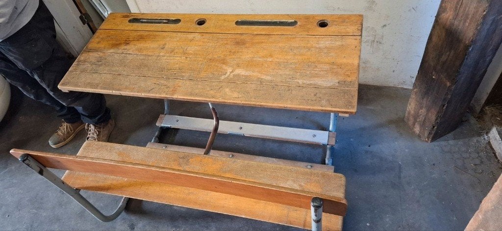 Mooie vintage duo schoolbank jaren '60, Ophalen
