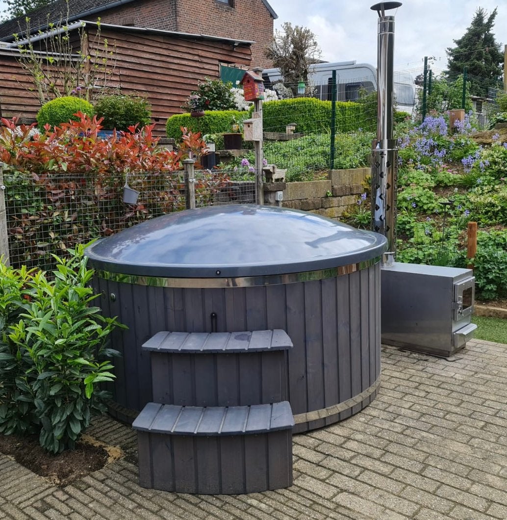 Hottub hout gestookt hot tub bubbelbaf jacuzzi, Tuin en Terras, Zwembad-toebehoren, Ophalen, Nieuw
