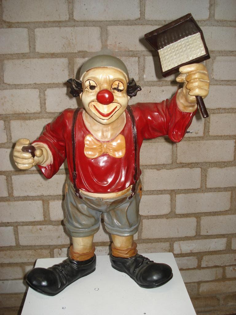 Act France   Beeld Clown  61 Cm Hoog, Antiek en Kunst, Kunst | Beelden en Houtsnijwerken, Handgemaakt, Beeld, Composieten, Europa