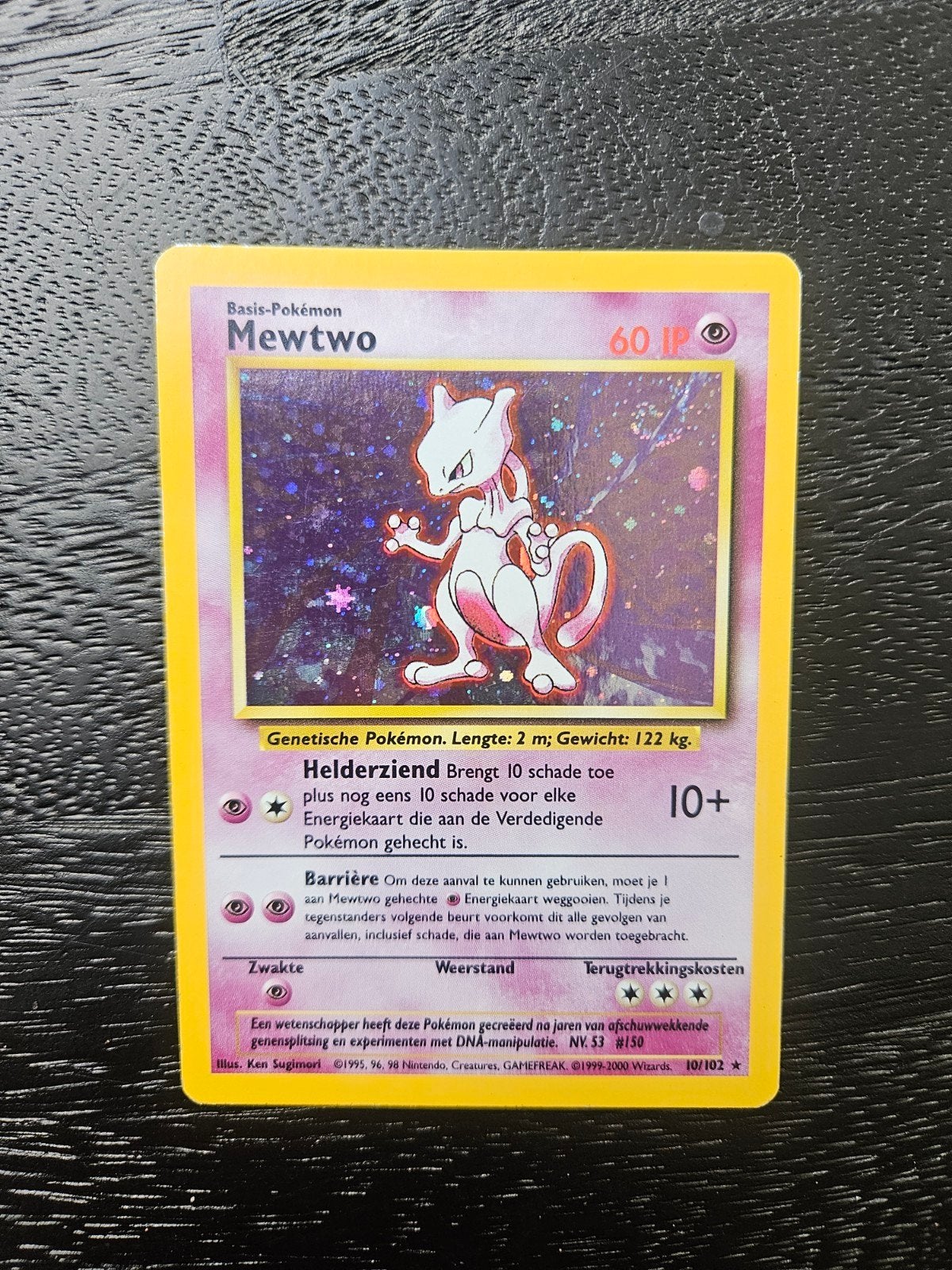 Mewtwo [Holo] #10 Pokemon Base Set, Hobby en Vrije tijd, Verzamelkaartspellen | Pokémon, Ophalen of Verzenden, Zo goed als nieuw