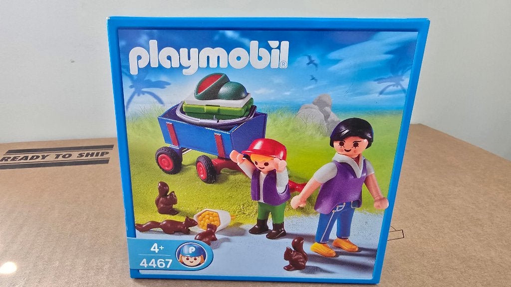 Playmobil 4467 Bezoekers met bolderwagen nieuw in doos, Kinderen en Baby's, Complete set, Nieuw, Ophalen of Verzenden, Figuren