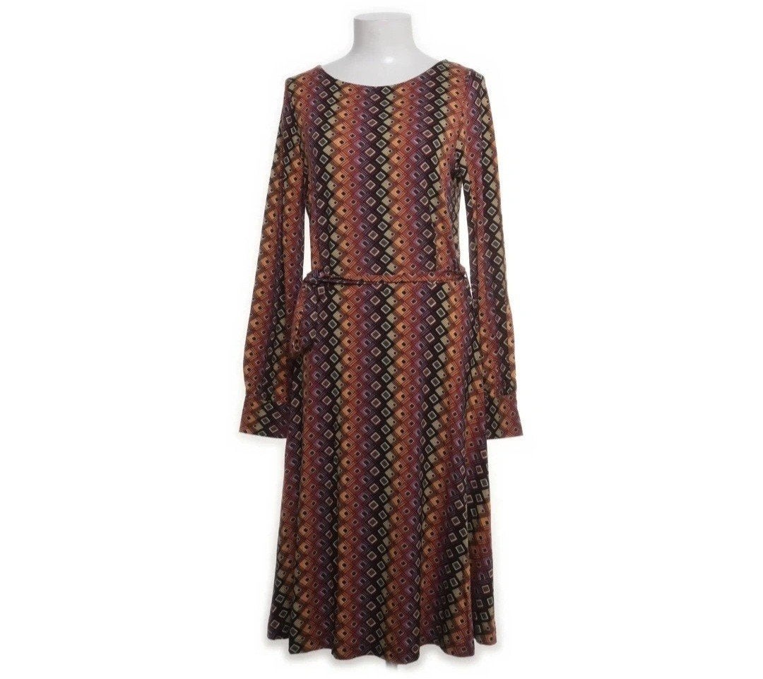 King Louie Betty Dress Conor Maat XS Nieuw!, Kleding | Dames, Bruin, Verzenden, Nieuw, Knielengte