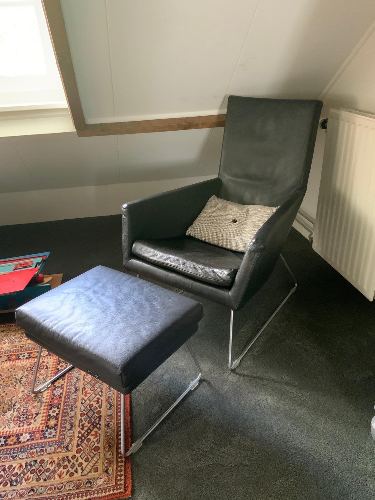 Gerard van den Berg stoel Label Don, Huis en Inrichting, Stoelen, Ophalen, Gebruikt, Zwart, Leer