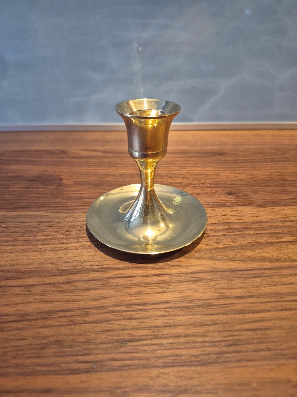 Kleine messing kandelaar, Gebruikt, 8 cm, Ophalen of Verzenden, Metaal