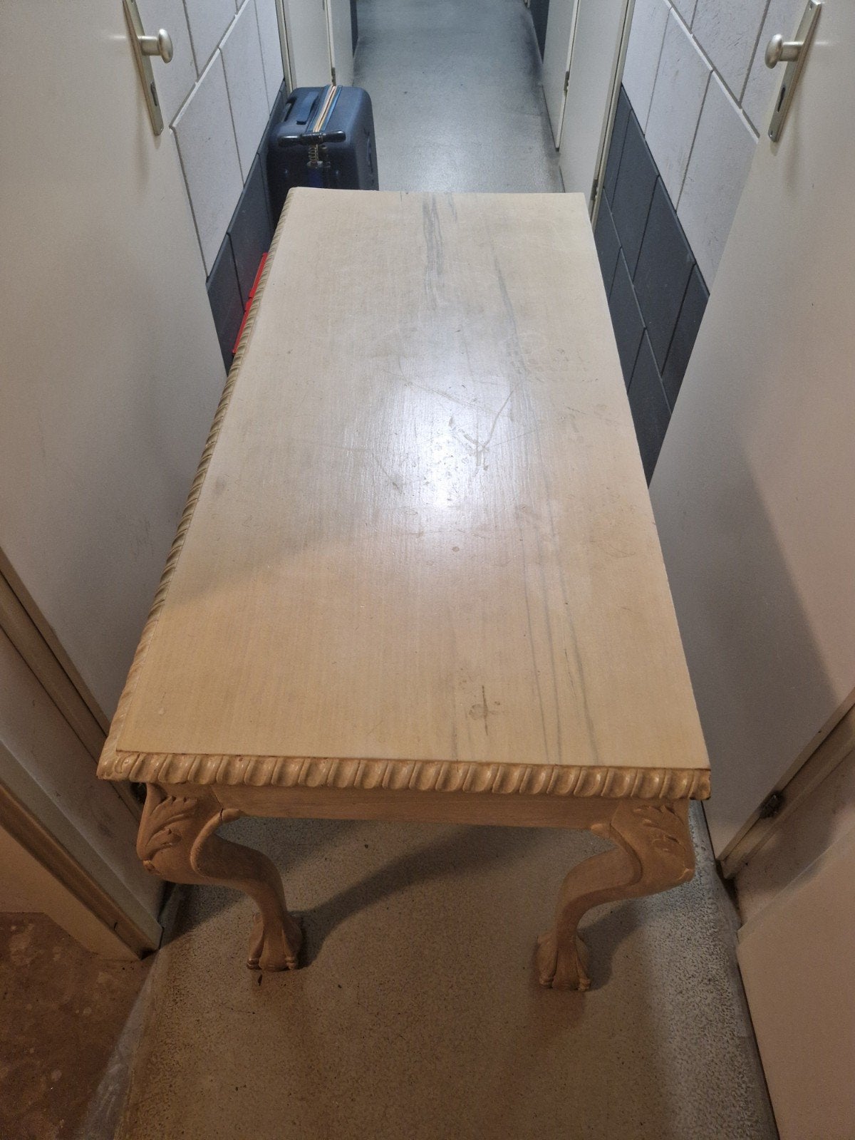 White wooden table, Ophalen, 100 tot 150 cm, Nieuw, 50 tot 100 cm