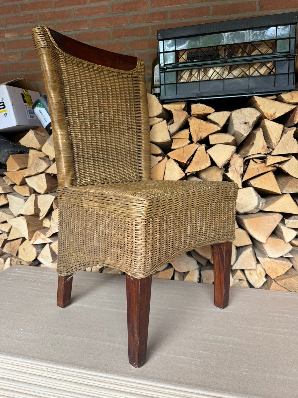Tuinstoelen, riet, 4 stuks, gratis af te halen, Ophalen, Gebruikt, Rotan