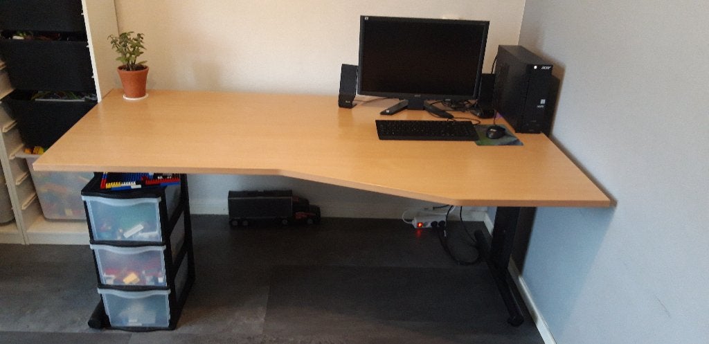 bureau kantoor, Huis en Inrichting, Bureaus, Ophalen, In hoogte verstelbaar, Gebruikt, Bureau-kast combinatie