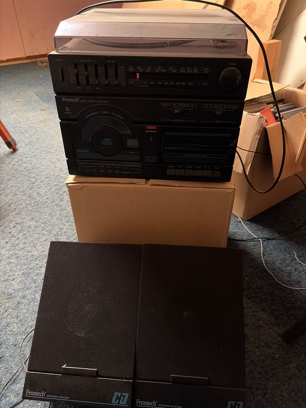 Frontec Stereotoren met Platenspeler en 2 Boxen, Losse componenten, Niet werkend, Cd-speler, Ophalen