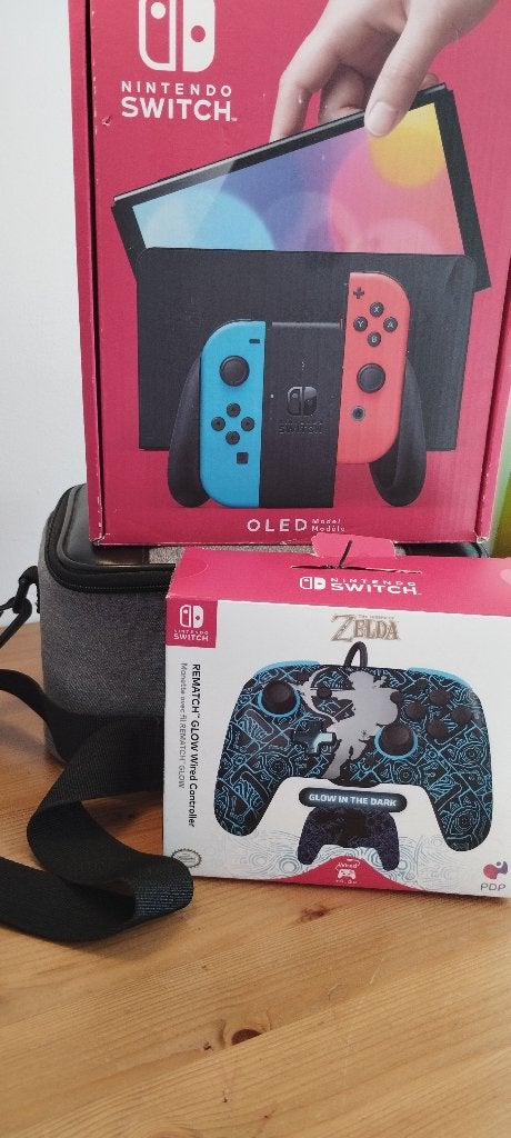 complete nintendo switch oled.als nieuw, Ophalen of Verzenden, Zo goed als nieuw, Met 2 controllers, Switch OLED