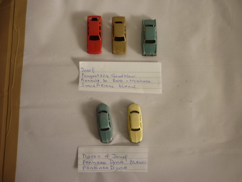 Jouef 3x ,Norev /Jouef  1:87 2x in goede staat geen doos, Ophalen of Verzenden, Gebruikt, Auto, Overige merken