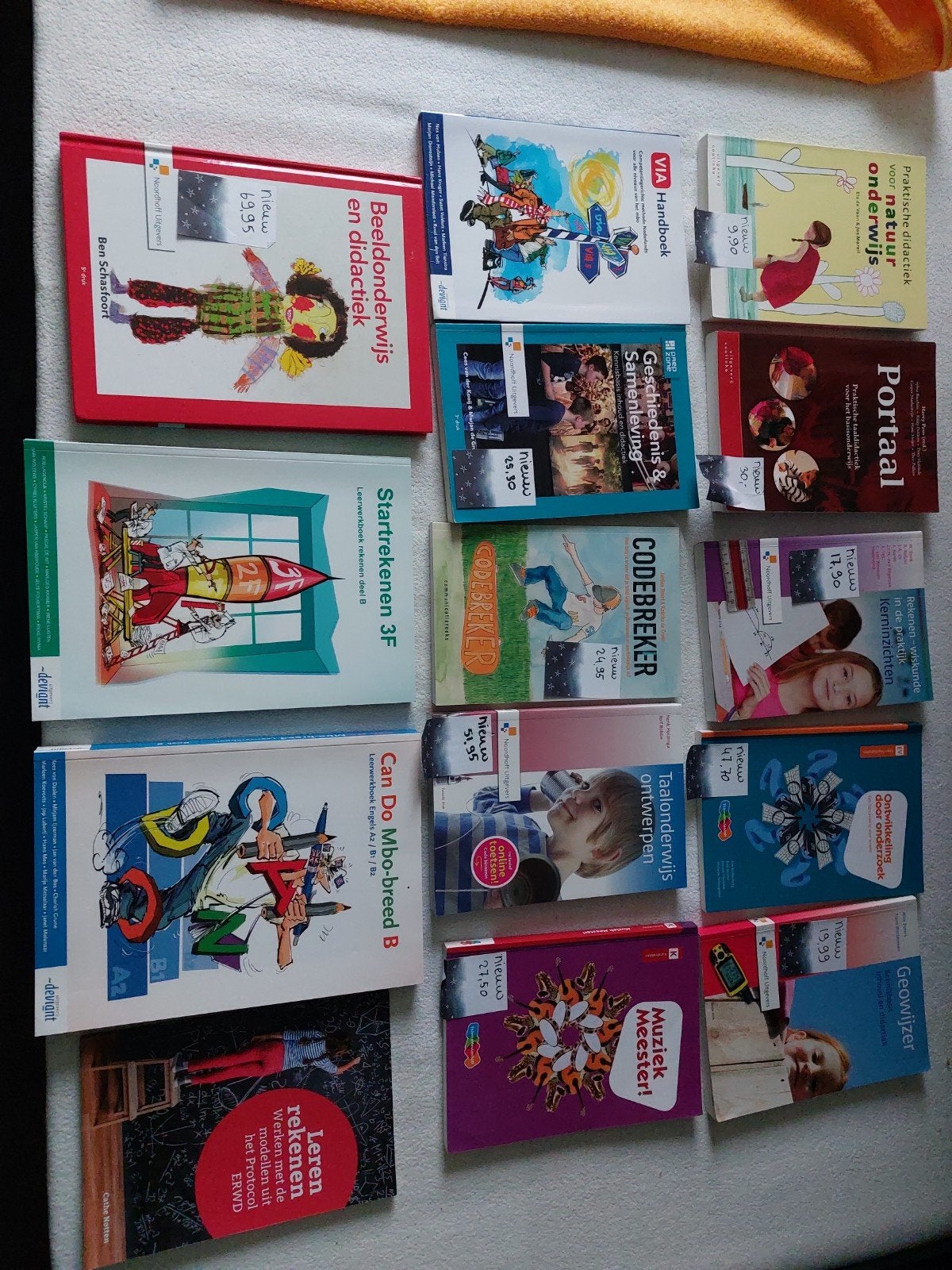 Pabo studieboeken (o.a. VIA Handboek, Portaal, Codebreker, Ophalen of Verzenden, Alpha, Nieuw, HBO