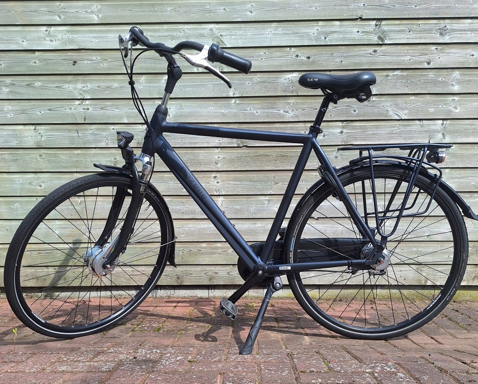Nette Gazelle Orange C7+ stadsfiets in matblauw., Ophalen, Gebruikt, Versnellingen, 57 tot 61 cm