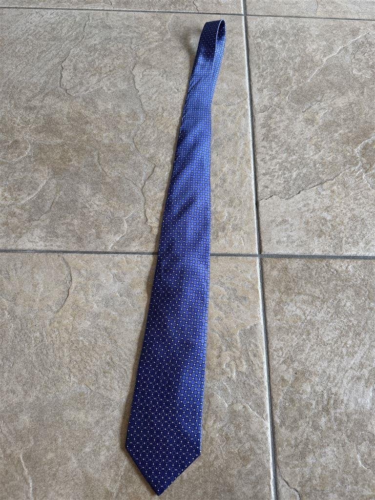 Mark and spencer Stropdas silk - navy blauw, Kleding | Heren, Ophalen of Verzenden, Zo goed als nieuw, Blauw