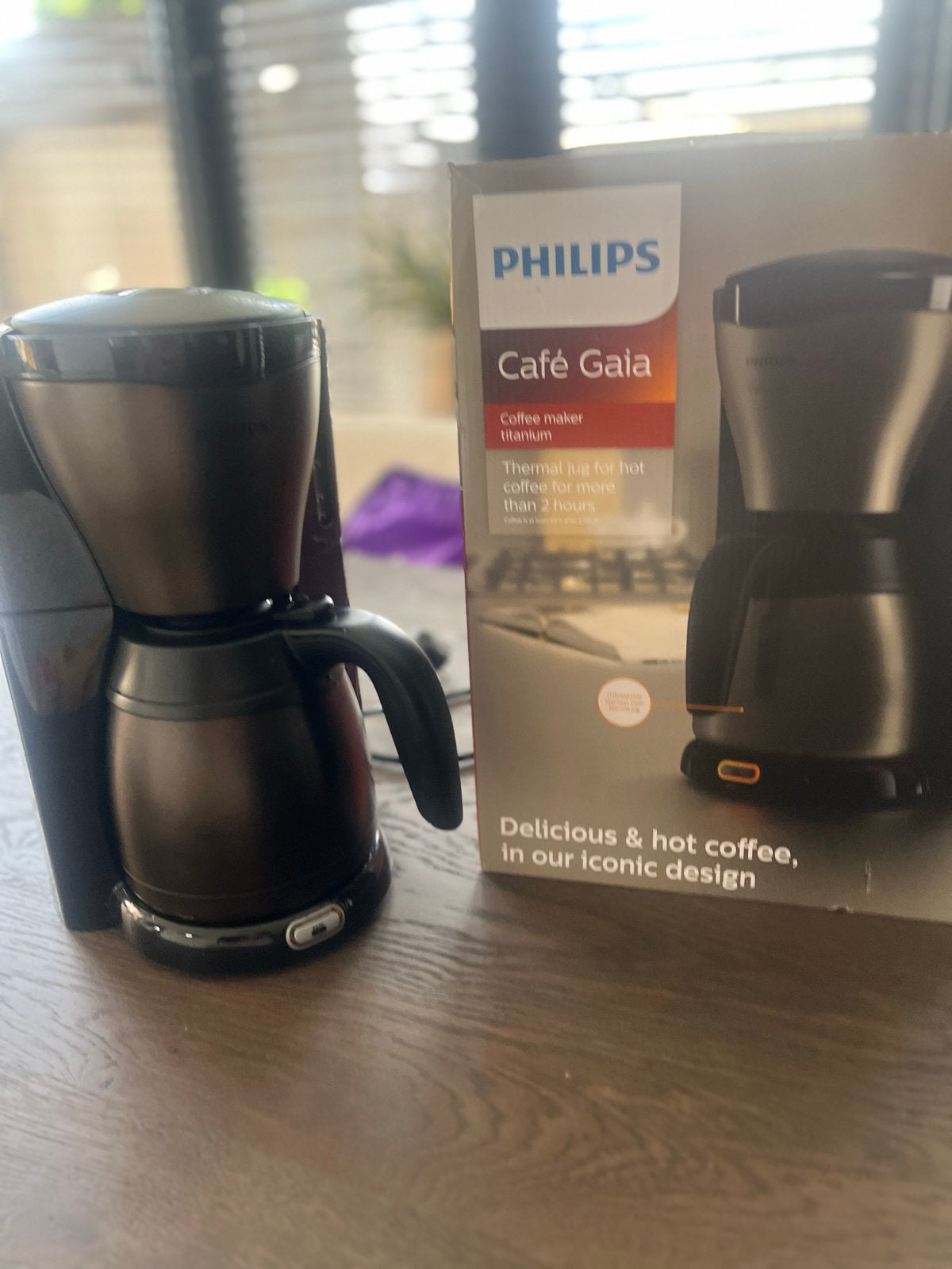 Philips Café Gaia Koffiezetapparaat met Thermoskan, Gebruikt, 10 kopjes of meer, Koffiemachine, Gemalen koffie