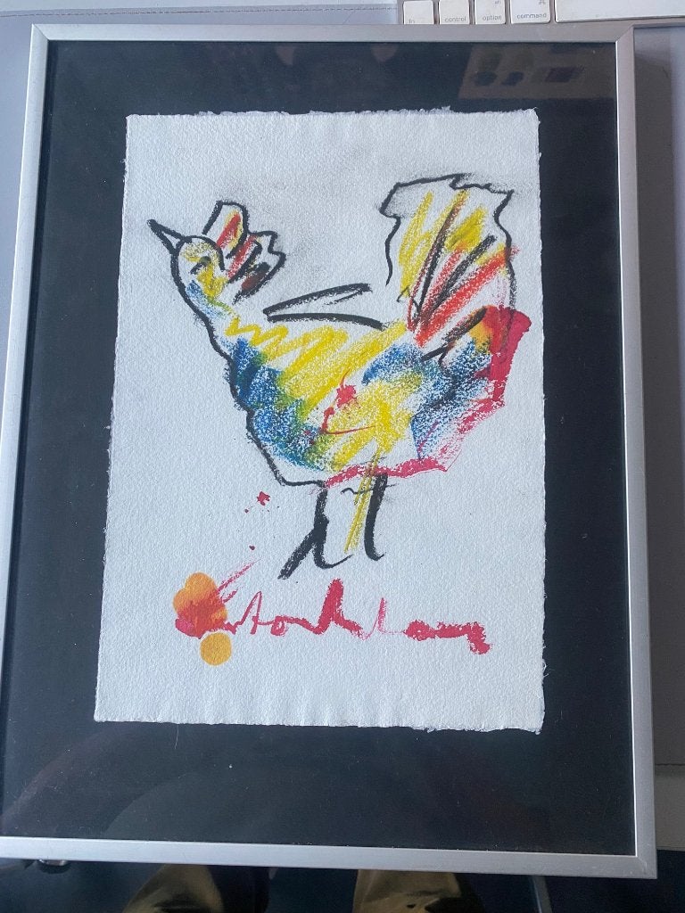 Kip Anton Heyboer, Antiek en Kunst, Ophalen, Overige materialen, Gemengde techniek, Abstract