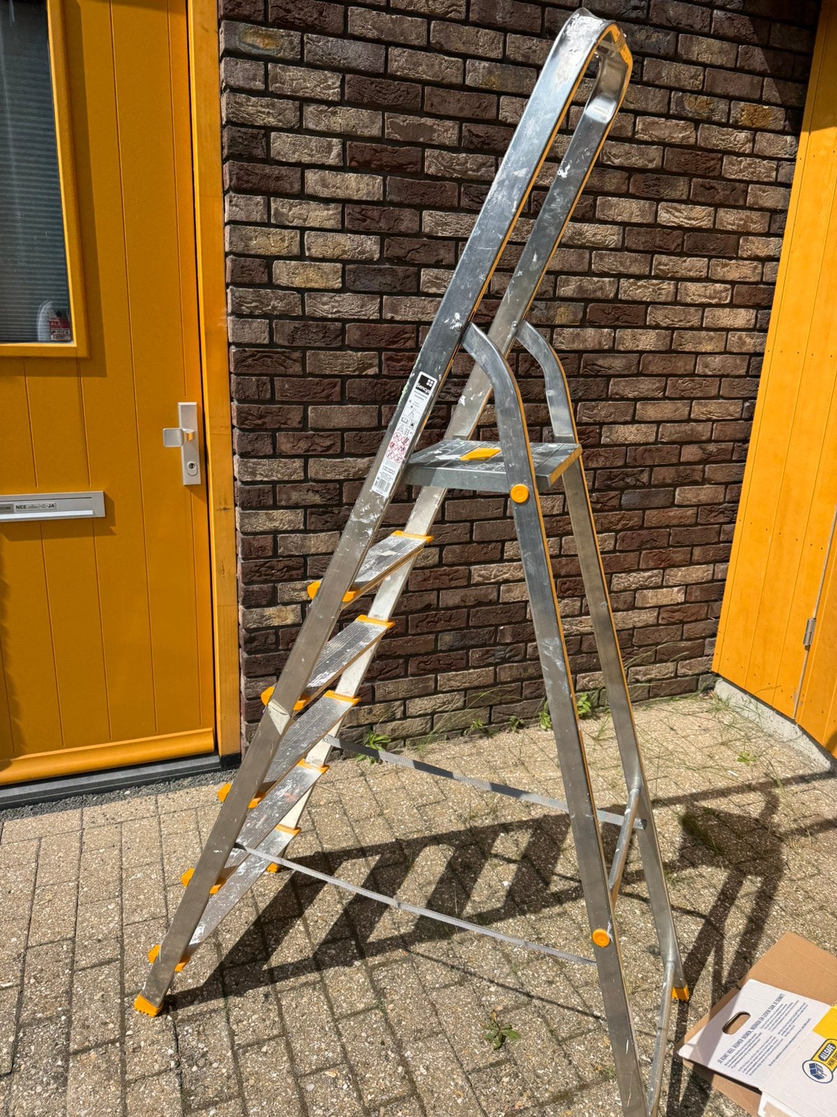 Ladder sencys 5 tredes trapje, Ophalen of Verzenden, Zo goed als nieuw, Minder dan 2 meter