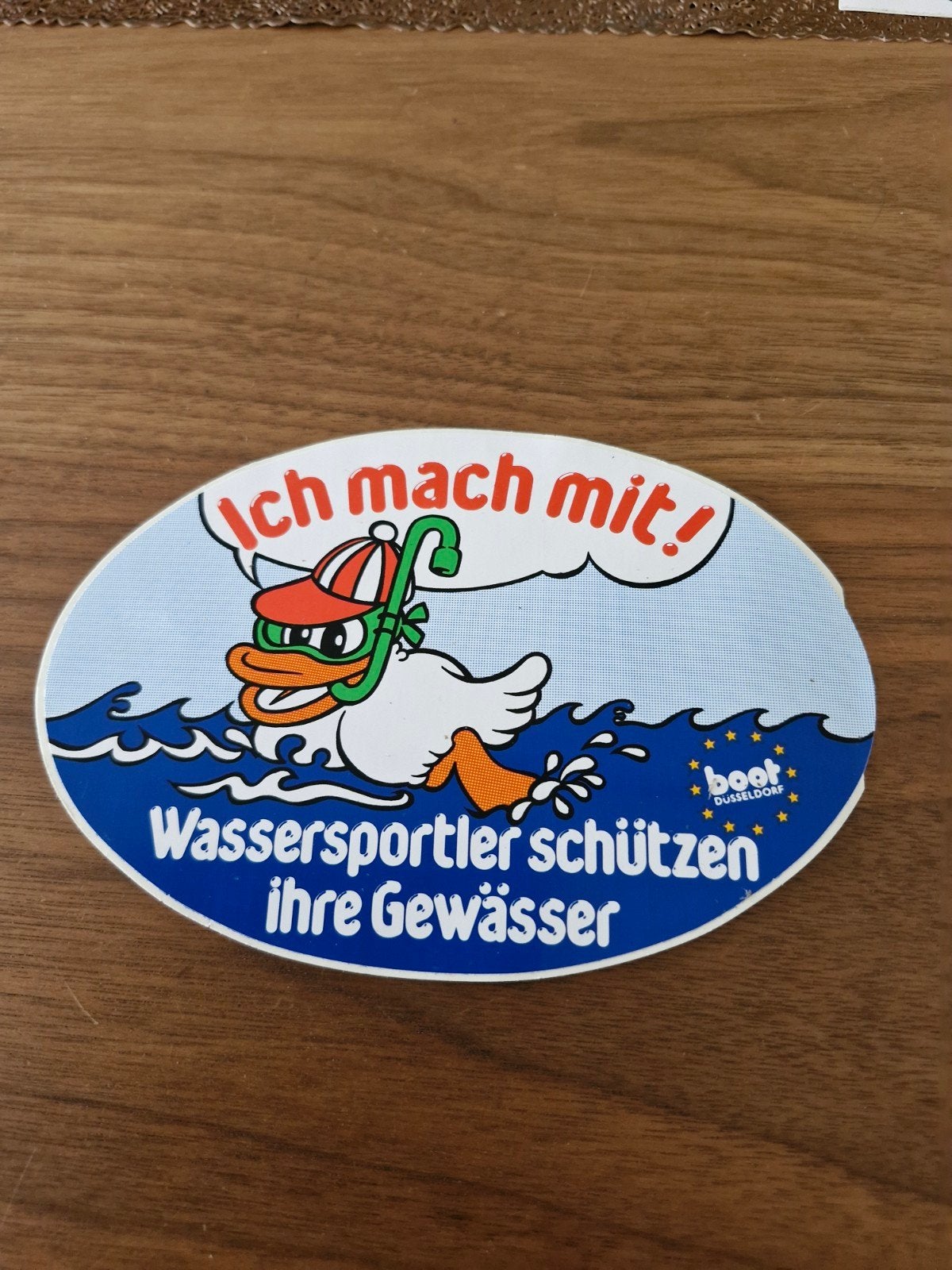 11072 Sticker: Watersporter Beschermt Wateren - Boot Düsse, Ophalen of Verzenden, Gebruikt, Sport