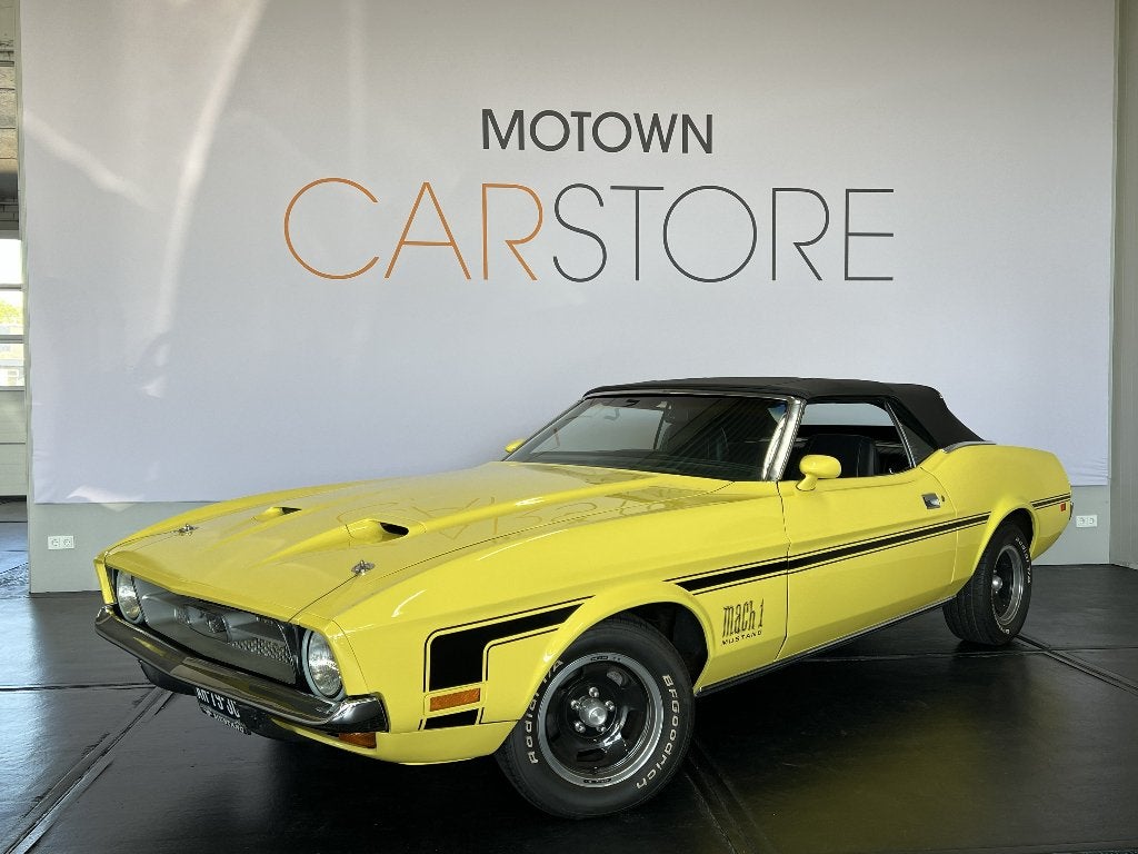 Ford Mustang Mach 1 Cabriolet 1971 351 V8 Mach1 Yellow, Auto's, Achterwielaandrijving, Zwart, Cabriolet, Bedrijf