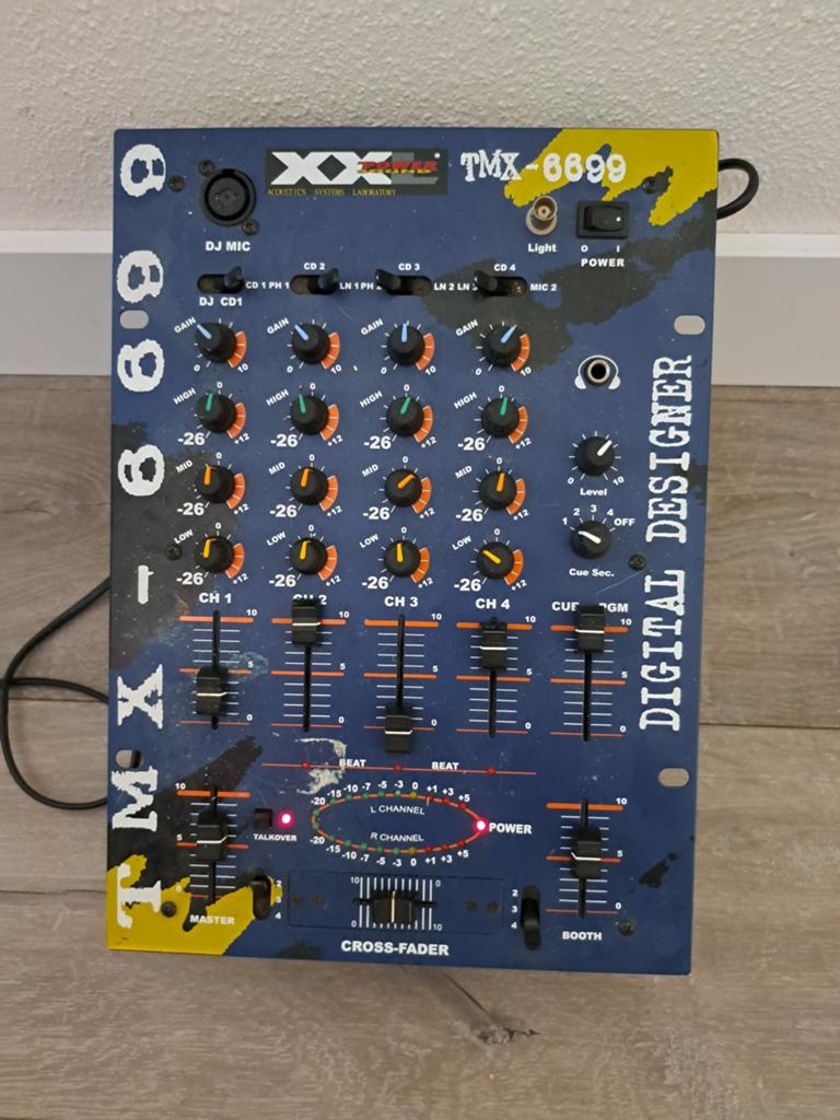 TMX-6699 Digital Designer DJ Mixer, Ophalen, Gebruikt, Minder dan 5 kanalen, Microfooningang