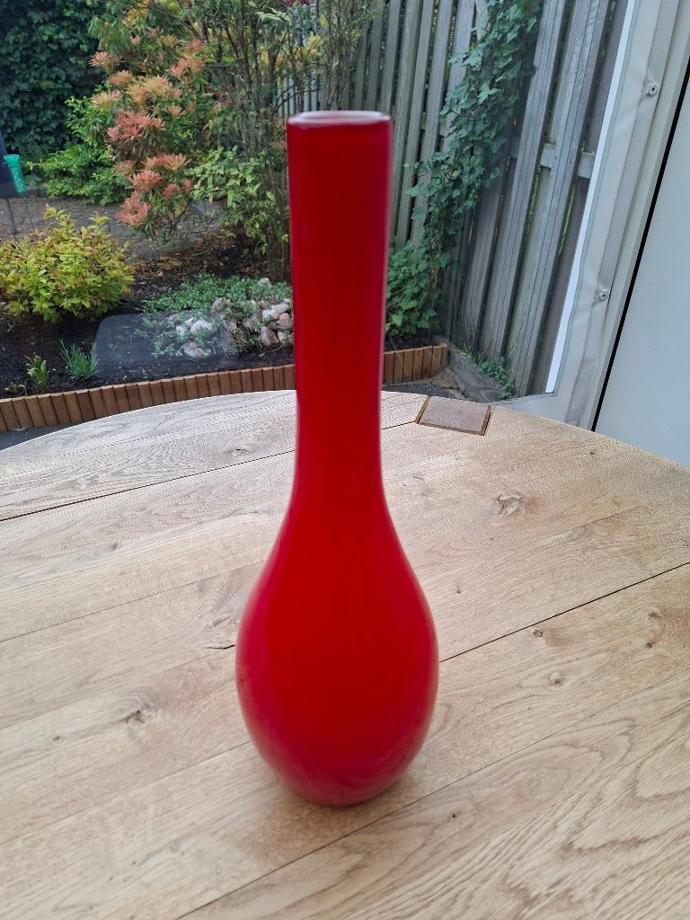 Glazen vaas (rood), Ophalen, Minder dan 50 cm, Rood, Glas