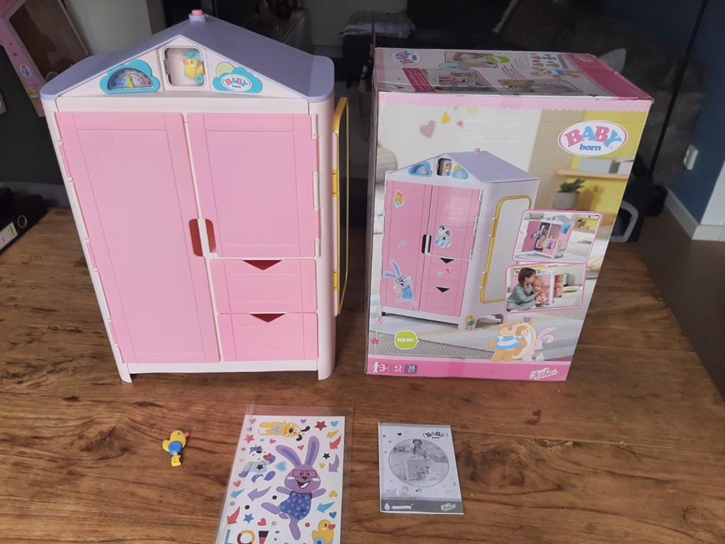 Nieuwstaat kledingkast van Baby Born met weerstation, Ophalen, Nieuw, Babypop
