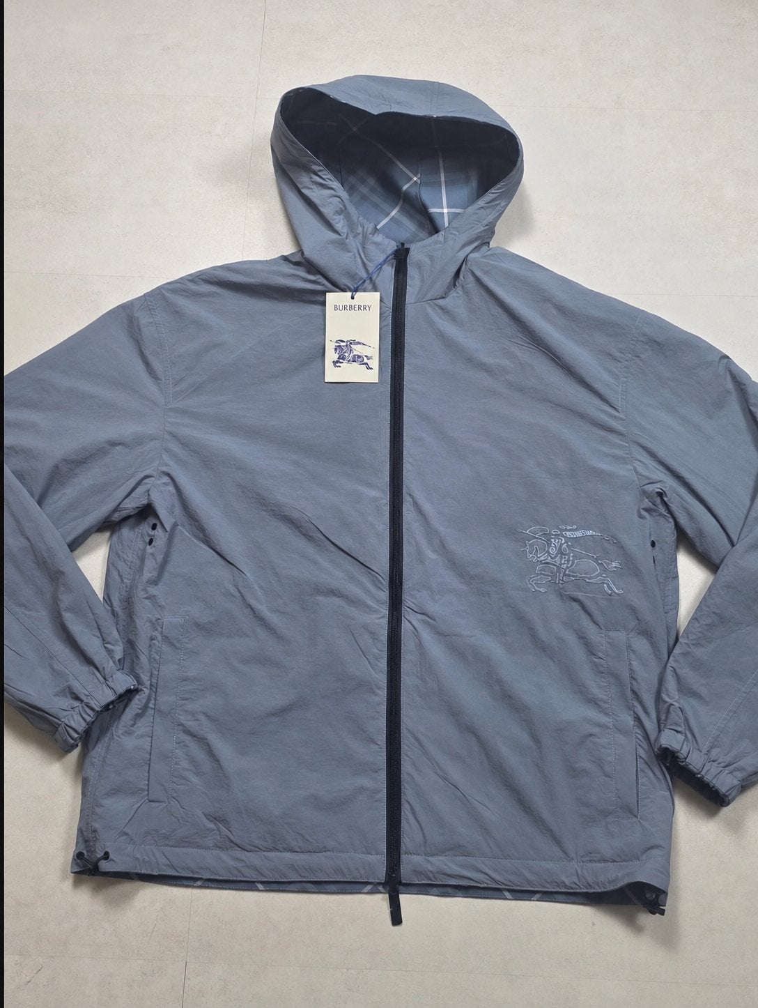 Burberry 2-zijdig Jack - Blauw/Geruit, Kleding | Heren, Ophalen of Verzenden, Nieuw, Overige maten, Blauw