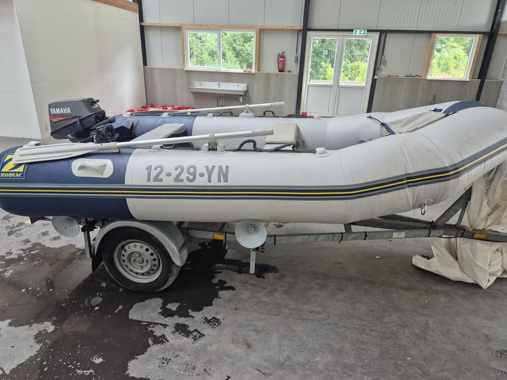Zodiac rubberboot 340 + Yamaha 8pk + trailer – complete set, Ophalen, Overige typen, Motorboot