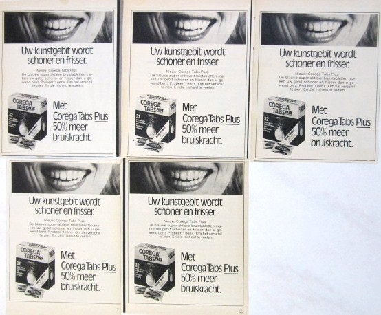 14 vintage advertenties reclames mondzorg 1975-76, Ophalen of Verzenden, Gebruikt, Overige typen