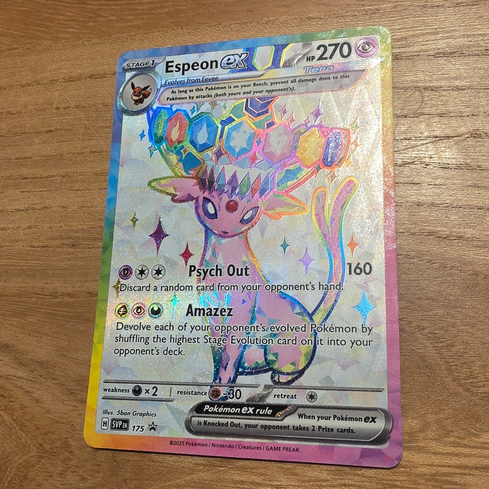 Espeon EX rainbow pokemon kaart, Ophalen of Verzenden, Zo goed als nieuw