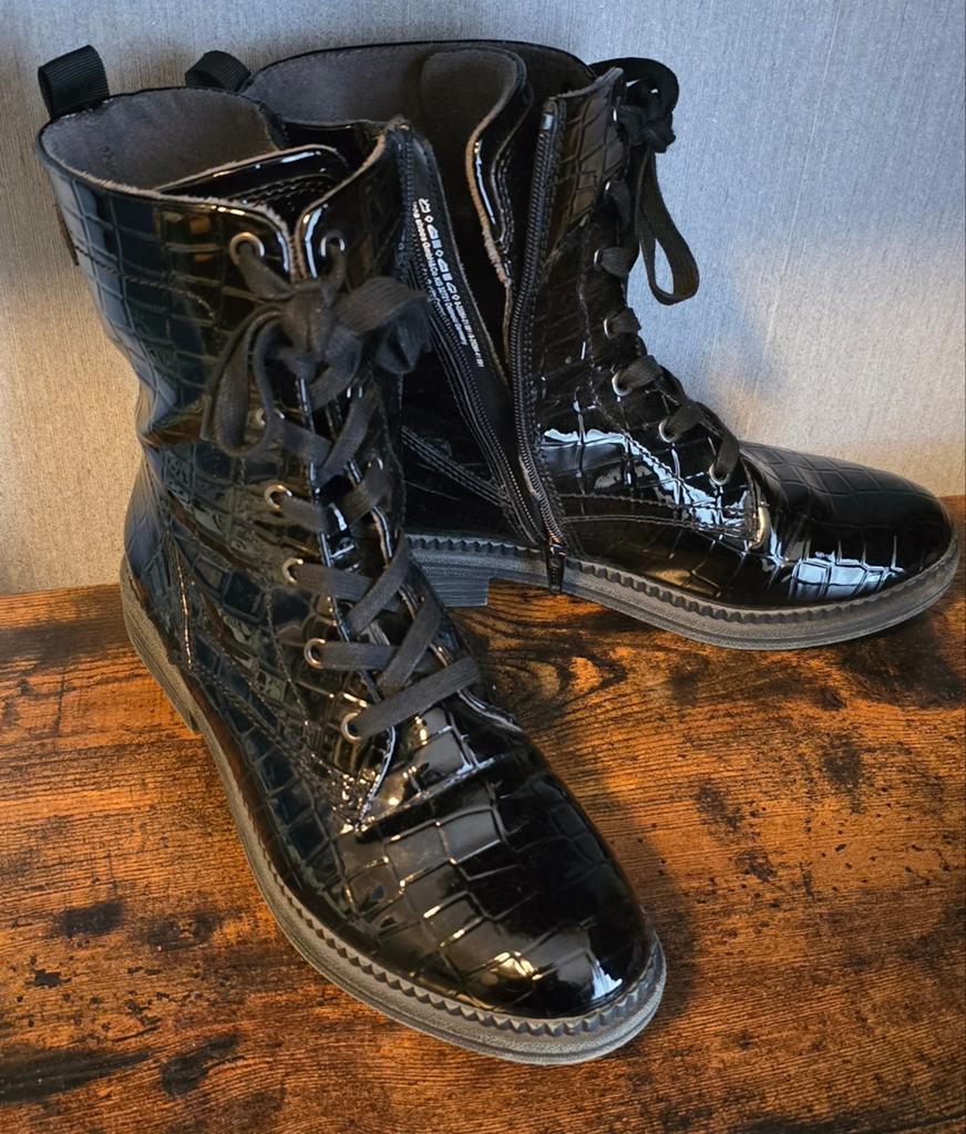 Hoge lakleren boots maat 40 - Zeer weinig gedragen, Ophalen, Zo goed als nieuw, Zwart, Hoge laarzen