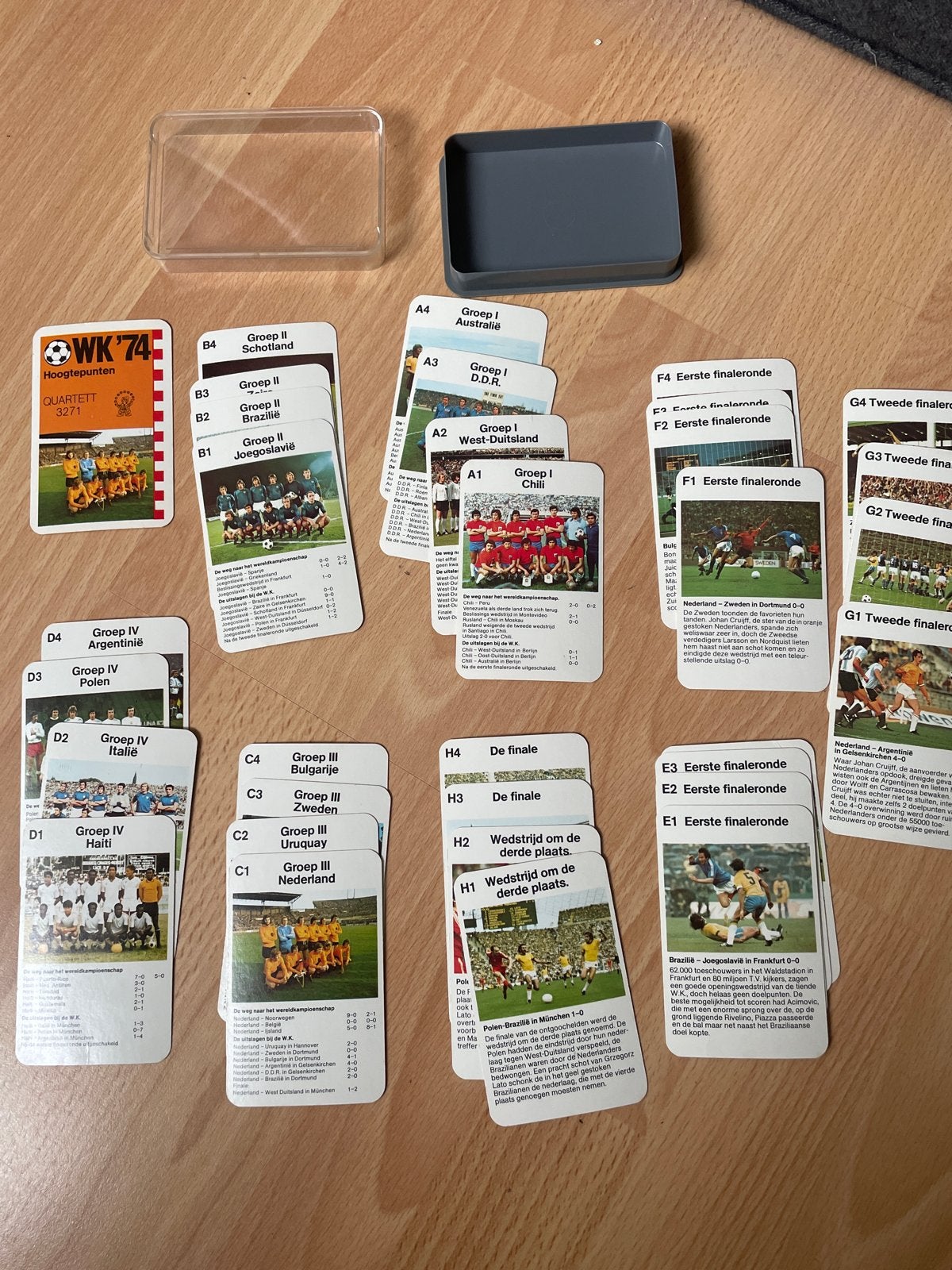 WK '74 Hoogtepunten Quartett 3271 Voetbal Kaartspel, Ophalen of Verzenden, Gebruikt, Overige sporten, Spel