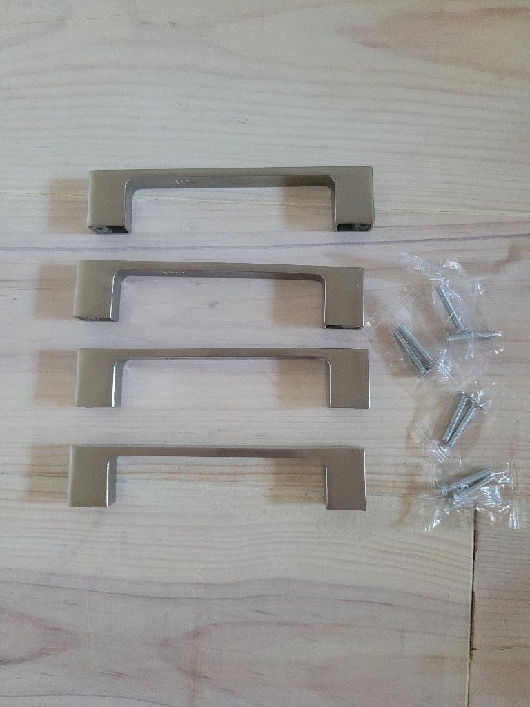 RVS geborstelde handgrepen 4 stuks 12.8 cm schroefafstand, Huis en Inrichting, Keuken | Keukenelementen, Minder dan 50 cm, Gebruikt