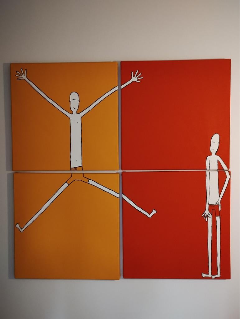 Modern schilderij (vierluik), Ophalen