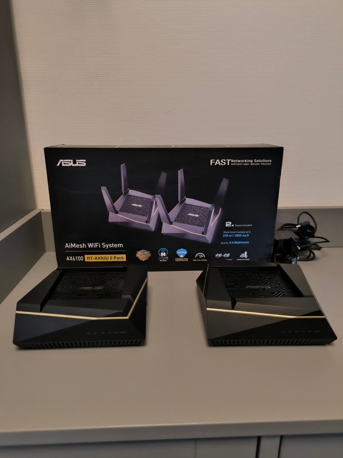 ASUS AX6100 RT-AX92U AiMesh WiFi Systeem (2-pack), Computers en Software, Routers en Modems, Ophalen of Verzenden, Zo goed als nieuw
