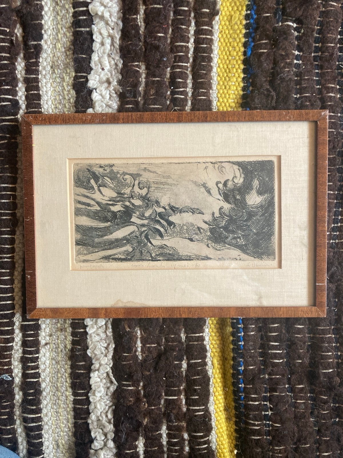 Ets van 29,5 x 20 cm, Antiek en Kunst, Kunst | Etsen en Gravures, Ets, Gesigneerd, Mythologie, 1950 - 1999, Ophalen