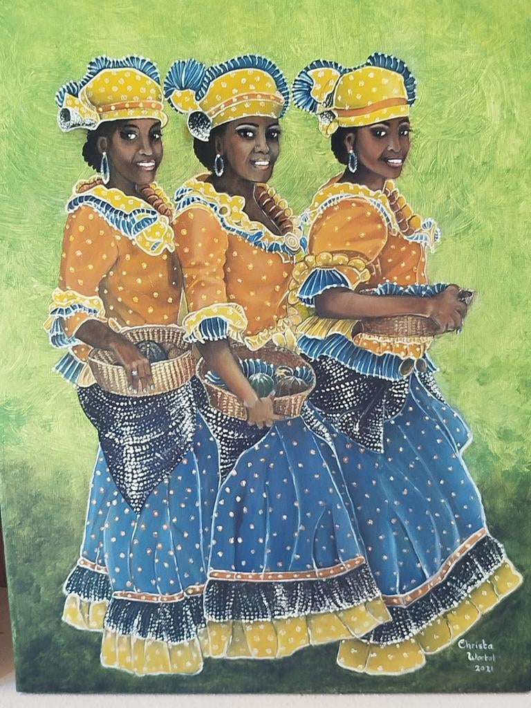 Schilderij drie dames uit Curaçao, Ophalen