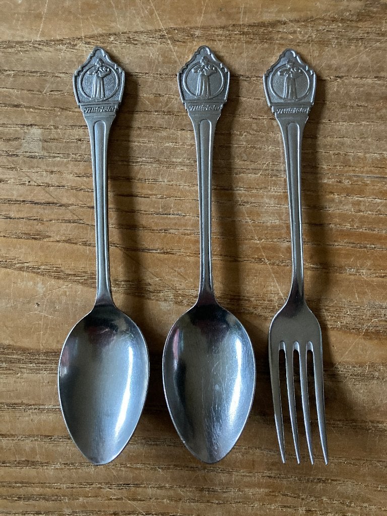 Vintage kinderbestek Nutricia - vork - lepel, Ophalen of Verzenden