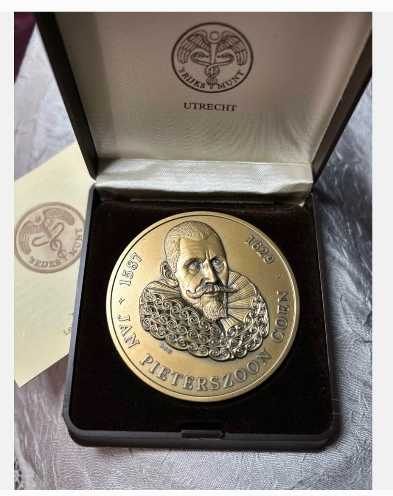 Bronzen herdenkingspenning Jan Pieterszoon Coen Rijksmunt, Ophalen of Verzenden, Overige materialen