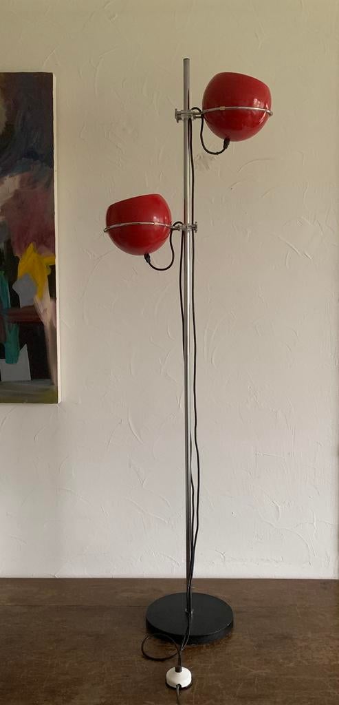 Gepo floor lamp red 70s vintage silence of the lamps, Huis en Inrichting, Lampen | Vloerlampen, Ophalen, Gebruikt, Mid century modern vintage design