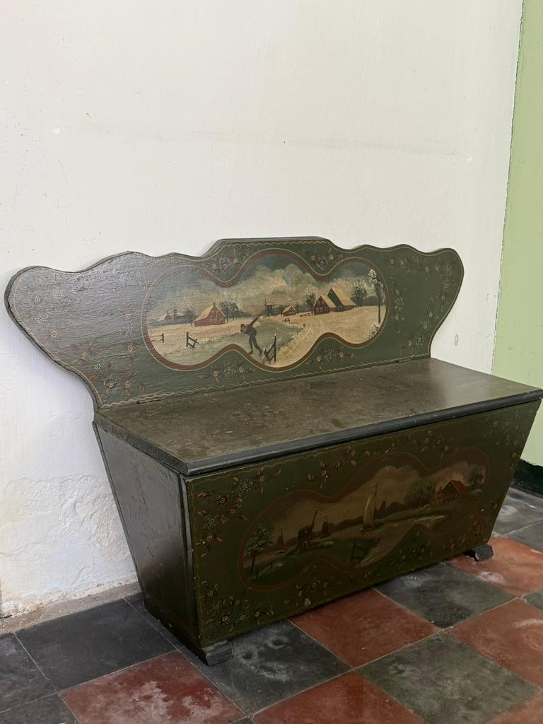 Hindeloopen kinderbankje, Antiek en Kunst, Ophalen