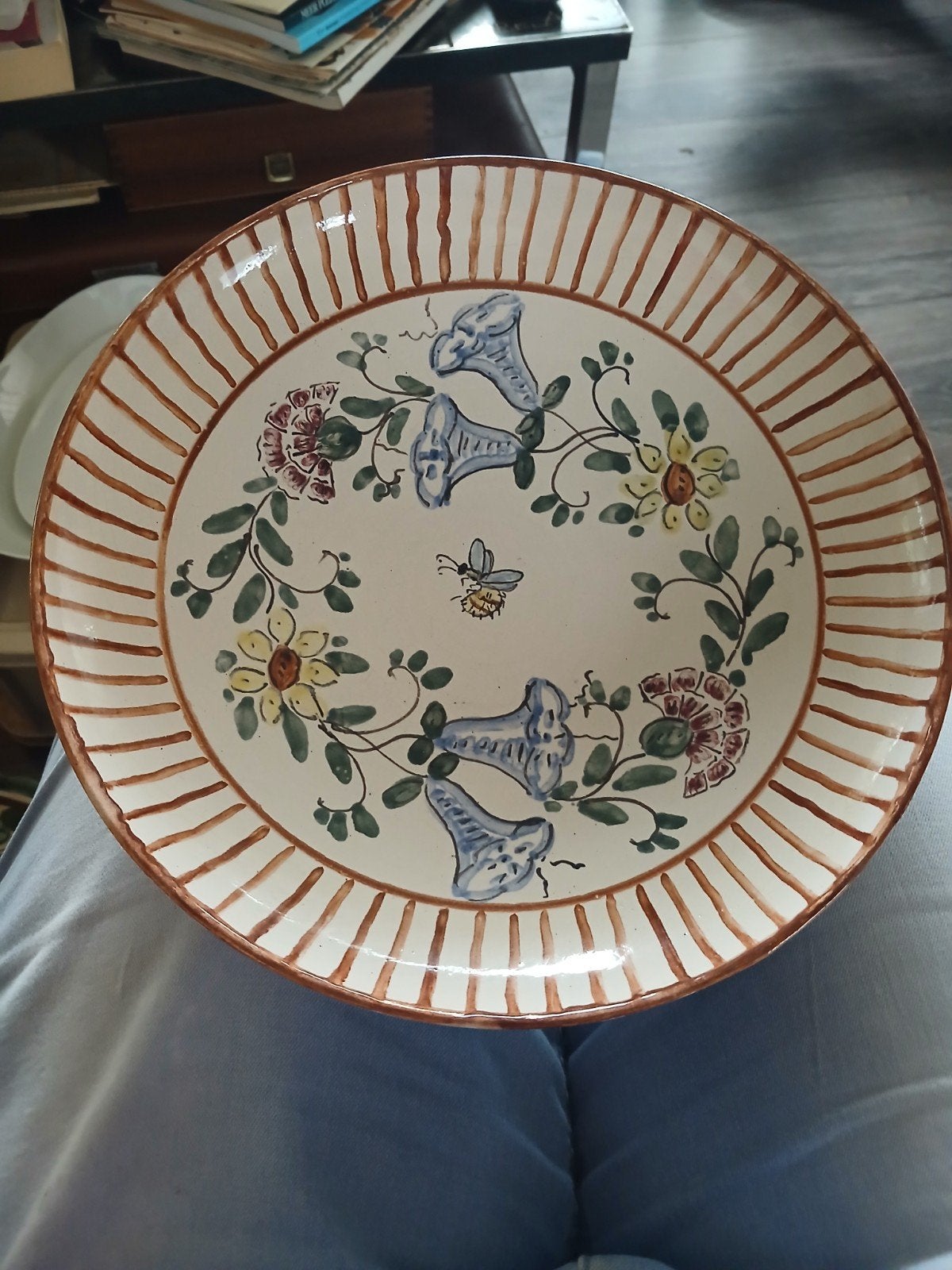 wandbord of schaal 24 25cm Duits handwerk 60 80 jaren, Ophalen