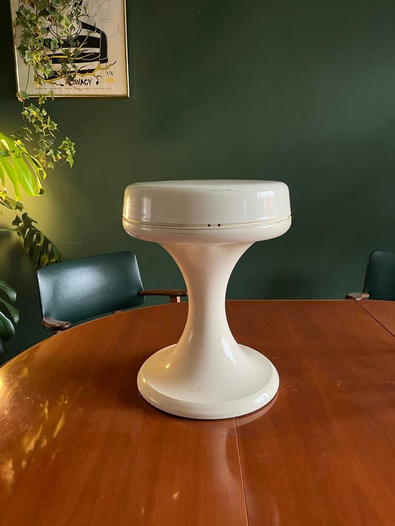 Space Age Kruk of Bijzettafel - Hoogte 44 cm, Dia 33 cm, Ophalen, Kunststof, Gebruikt, 1 kruk