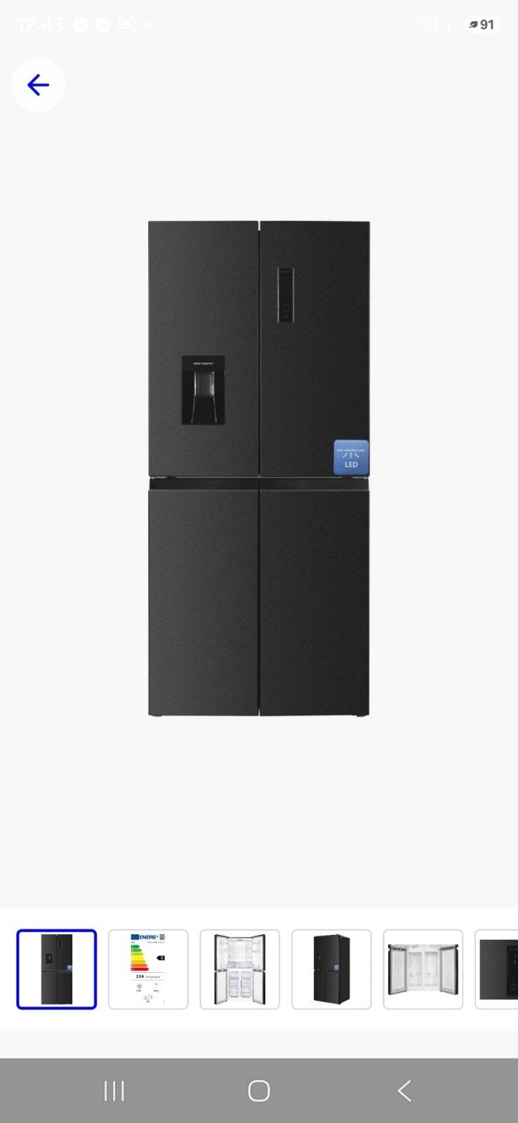 Frilec BONN-MD458-WS-040DDI Amerikaanse koelkast - Dark Inox, Ophalen, 200 liter of meer, 60 cm of meer, Met aparte vriezer