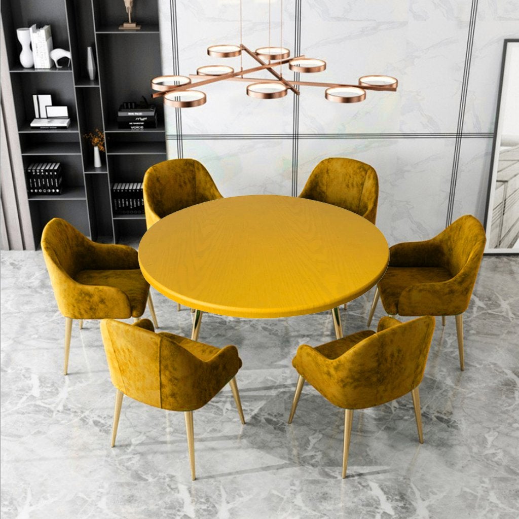 Gele Ronde Tafelhoes Tafel Hoes Laken Tafellaken Tafelkleed, Verzenden, Rond, Nieuw, Geel