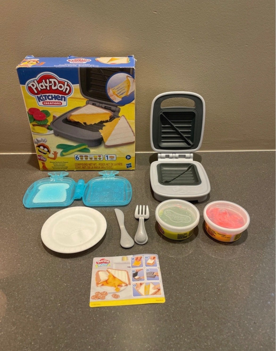 Play-Doh Kitchen Creations Tosti Apparaat Speelset, Ophalen of Verzenden, Gebruikt, Knutselen