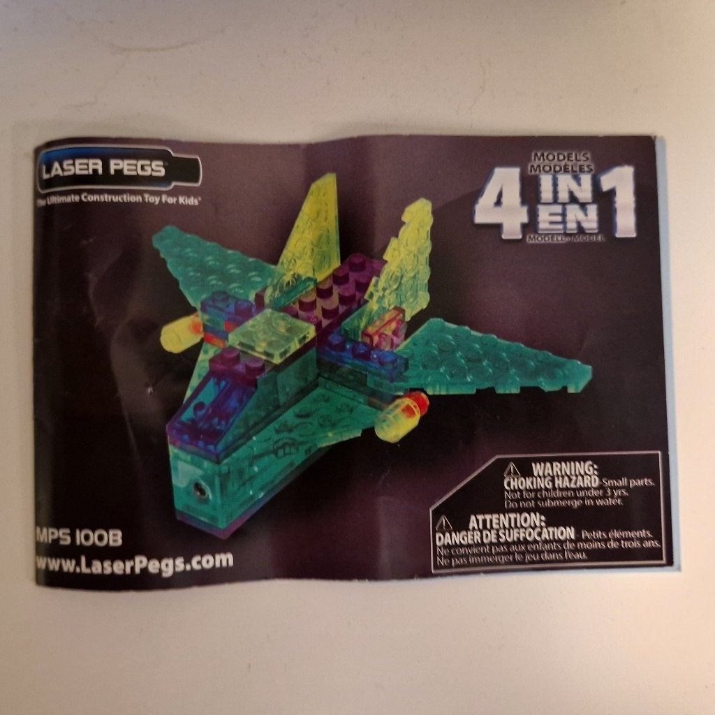 Laser Pegs Vliegtuig 4 in 1 Lego Set (Lichtgevend), Ophalen of Verzenden, Gebruikt, Overige merken