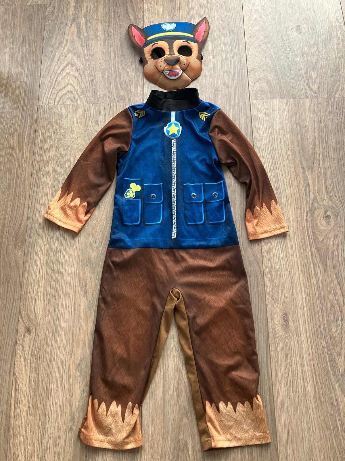 Chase Paw Patrol verkleedpak maat 104 met masker, Ophalen of Verzenden, Gebruikt, 104 of kleiner, Jongen of Meisje