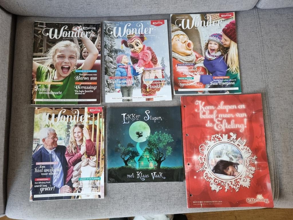 4x Efteling tijdschrift Wonder, Verzamelen, Ophalen of Verzenden, Gebruikt, Overige typen