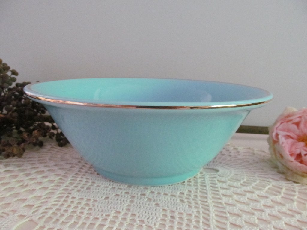 Frans de Rover Porselein Blauw Goudkl. Rand Fr Salade Schaal, Huis en Inrichting, Keuken | Servies, Overige merken, Ophalen of Verzenden